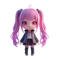 Cute Chibi Cat Girl 3D Character | 12 Transparent PNG | VTuber Avatar | Digital Download | Commercial Use