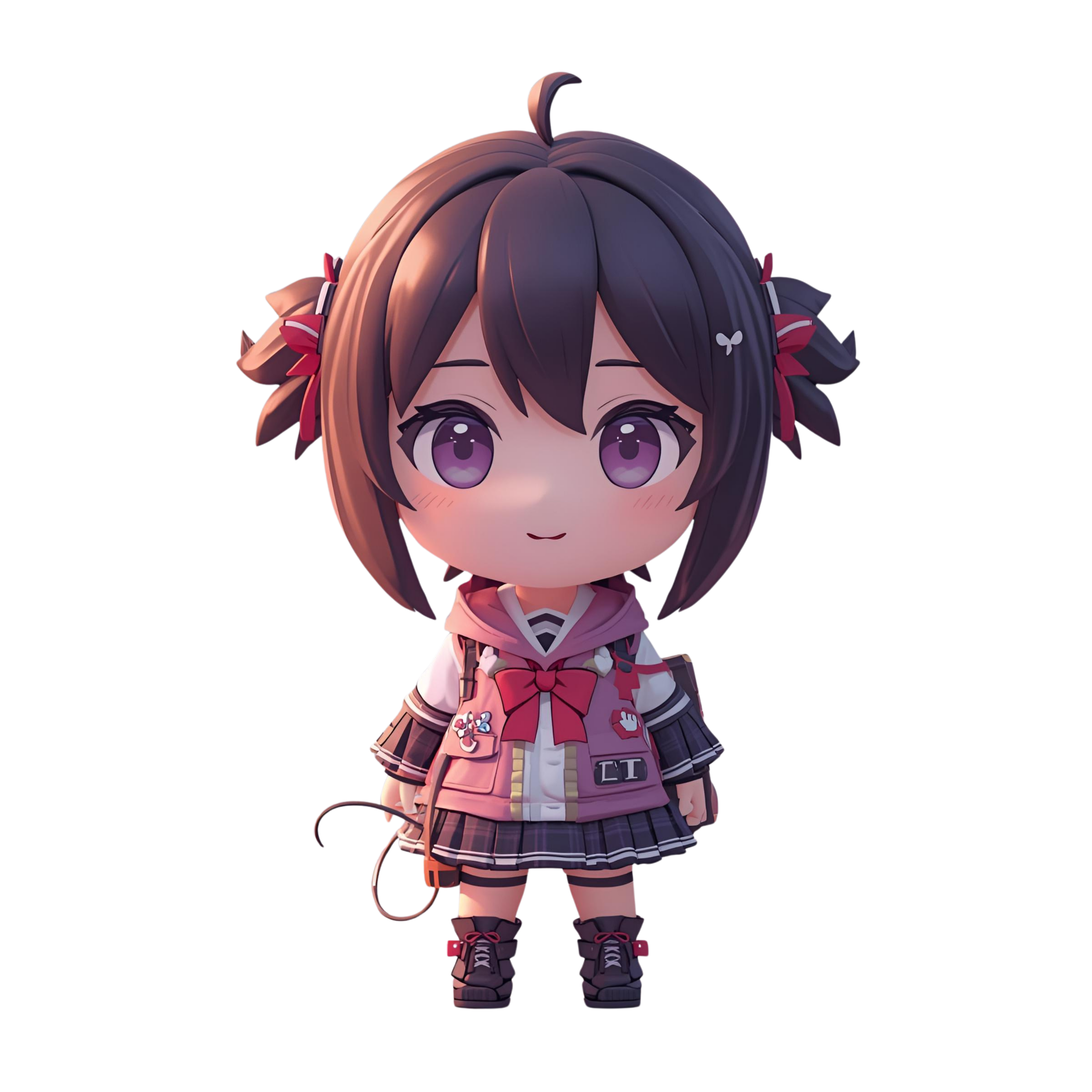 Cute Chibi Cat Girl 3D Character | 12 Transparent PNG | VTuber Avatar | Digital Download | Commercial Use