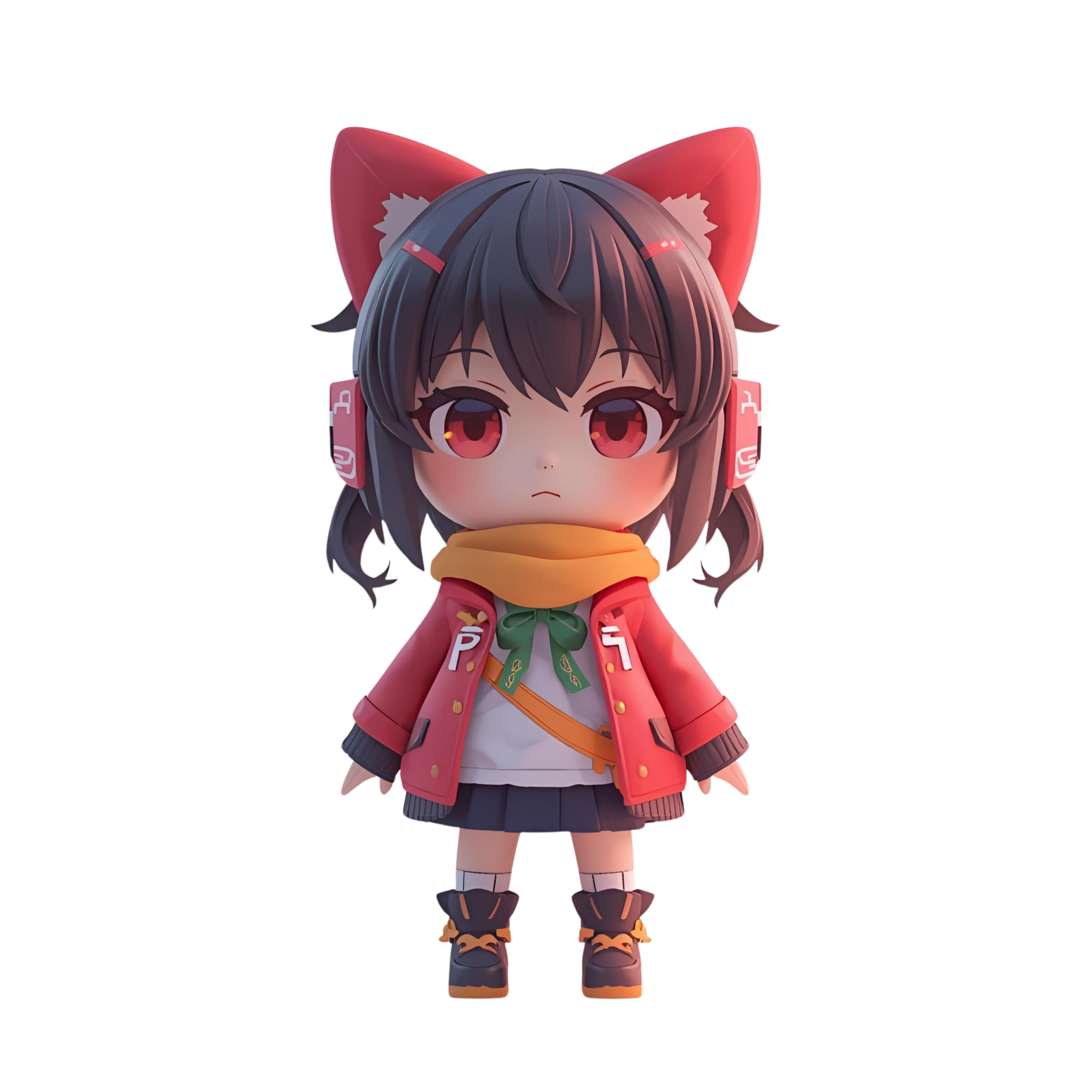 Cute Chibi Cat Girl 3D Character | 12 Transparent PNG | VTuber Avatar | Digital Download | Commercial Use