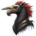 Crimson Crest Warrior - Fantasy Bird Character Portrait | Digital Download PNG