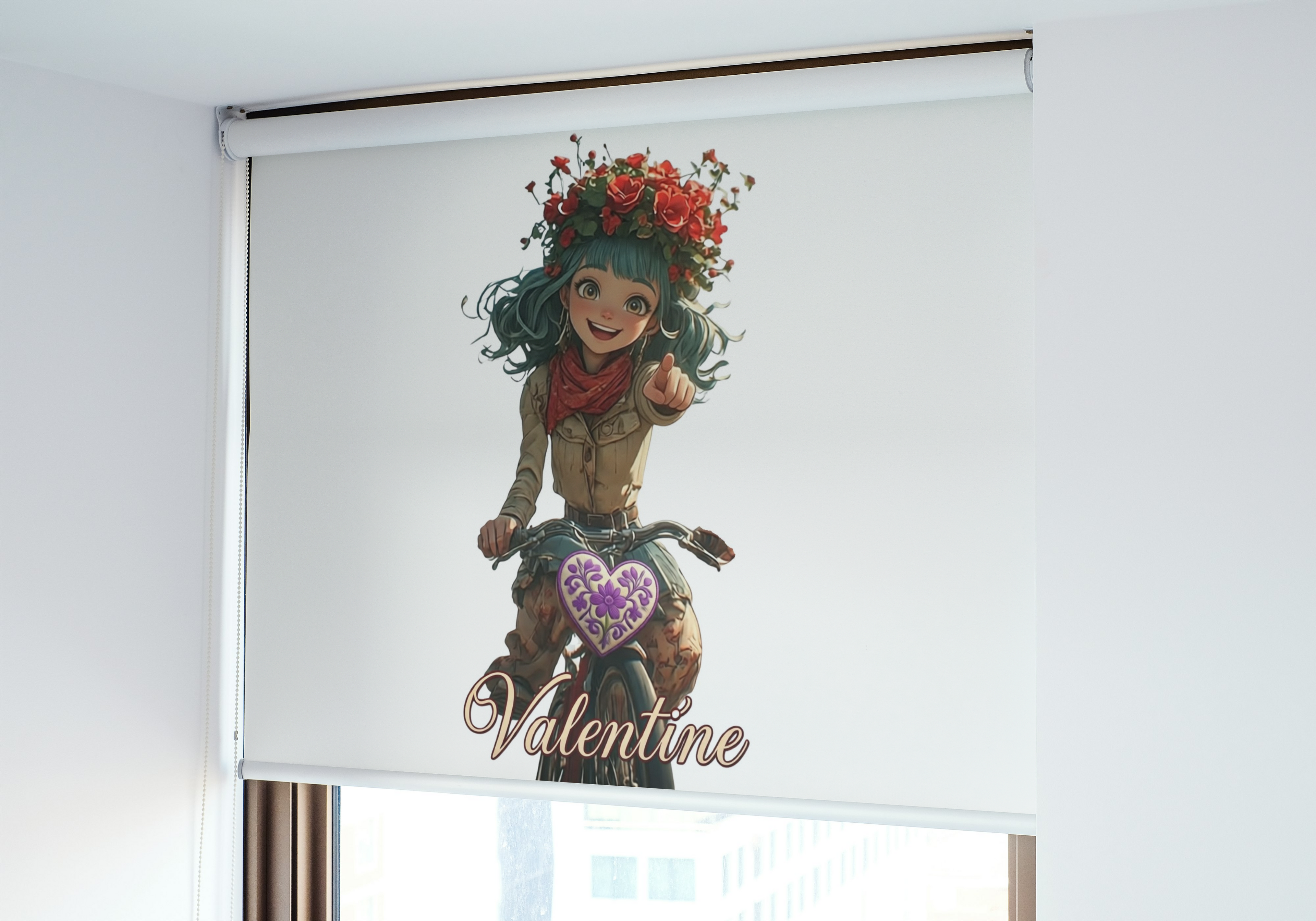 Romantic Couple on Bicycle Digital Illustration - Valentine's Day PNG with Transparent Background