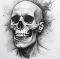 Premium Grunge Skull Digital Art PNG | Transparent Background | Commercial Use | Instant Download