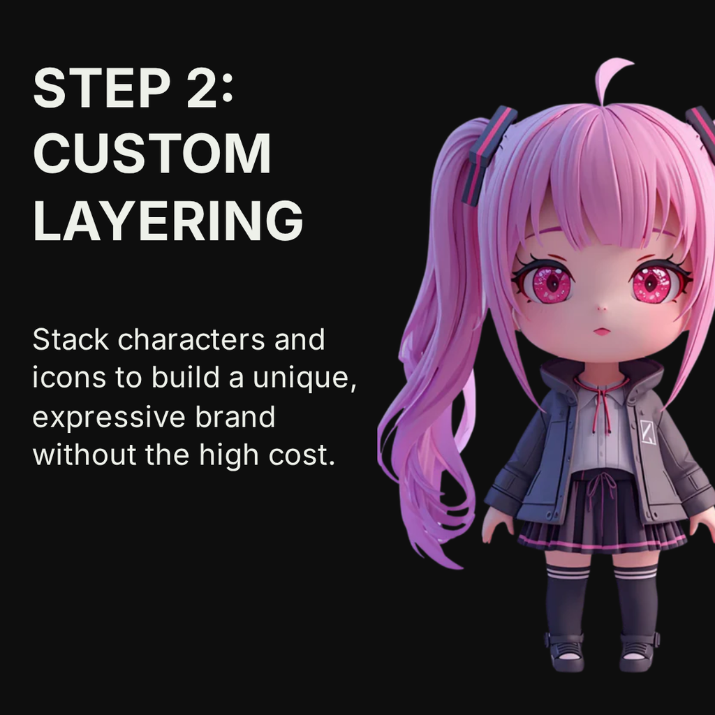 Cute Chibi Cat Girl 3D Character | 12 Transparent PNG | VTuber Avatar | Digital Download | Commercial Use