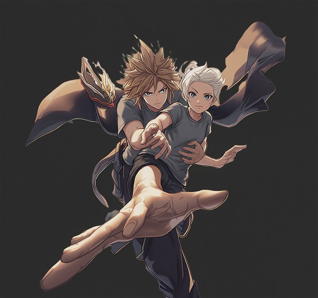 Final Fantasy VII: Cloud & Aerith Dance - High-Res Digital Art (Transparent PNG)