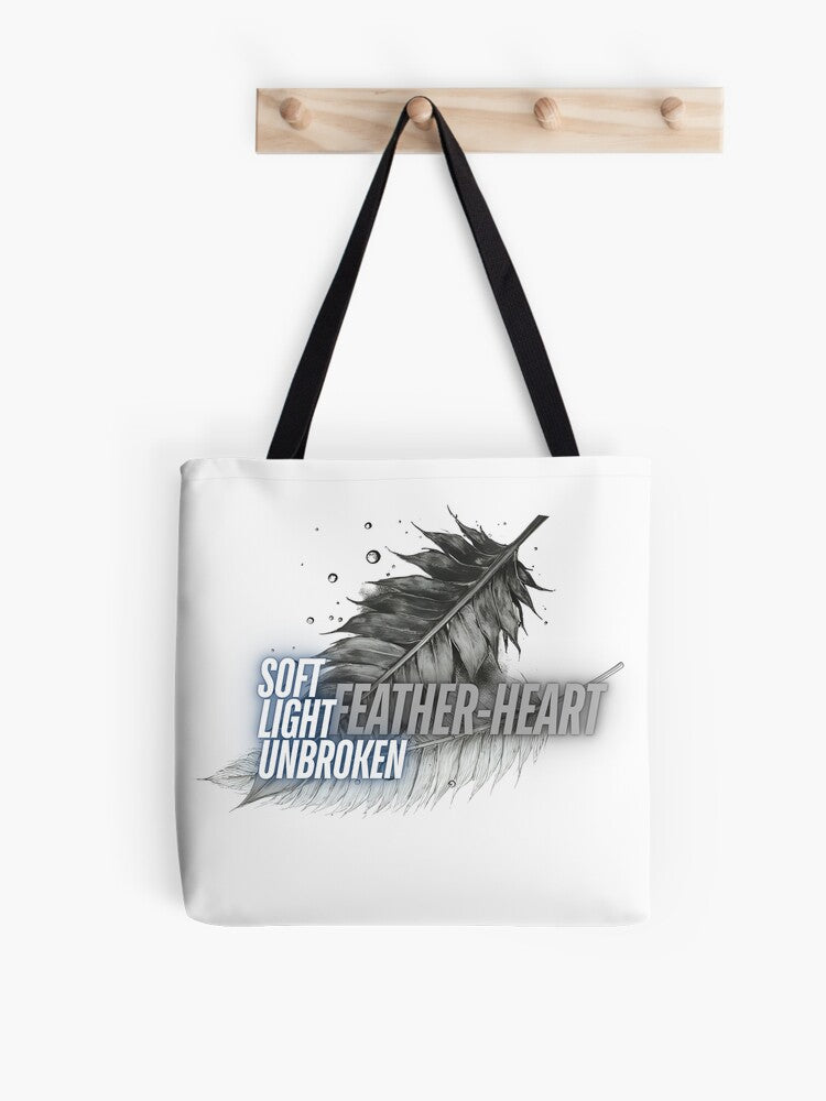 Feather-Heart" Digital Design | Soft Light Unbroken Quote | High-Res PNG with Transparent Background