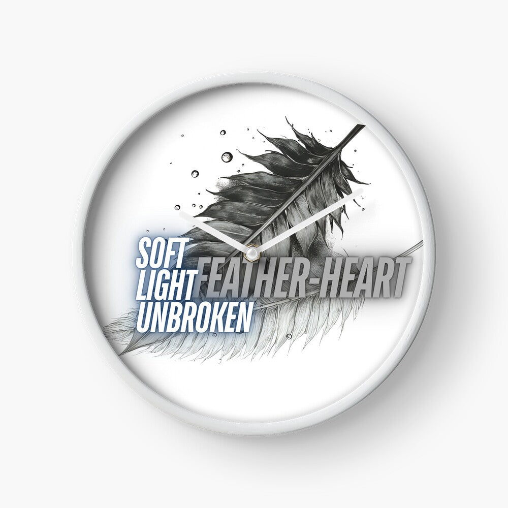 Feather-Heart" Digital Design | Soft Light Unbroken Quote | High-Res PNG with Transparent Background