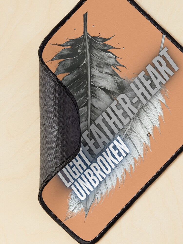 Feather-Heart" Digital Design | Soft Light Unbroken Quote | High-Res PNG with Transparent Background