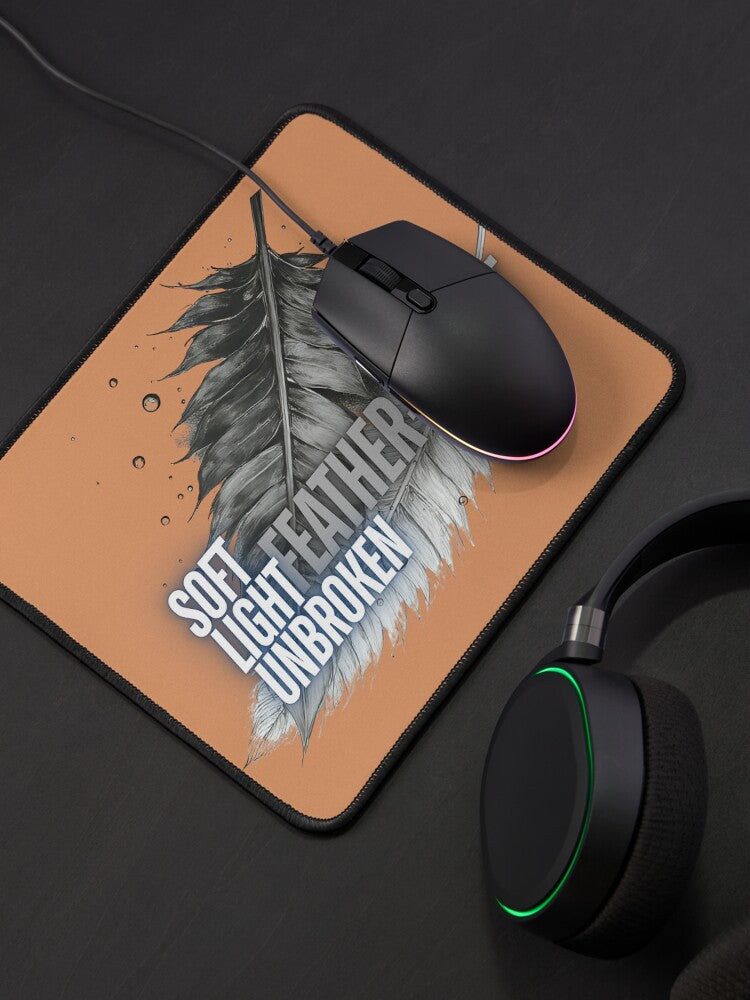 Feather-Heart" Digital Design | Soft Light Unbroken Quote | High-Res PNG with Transparent Background